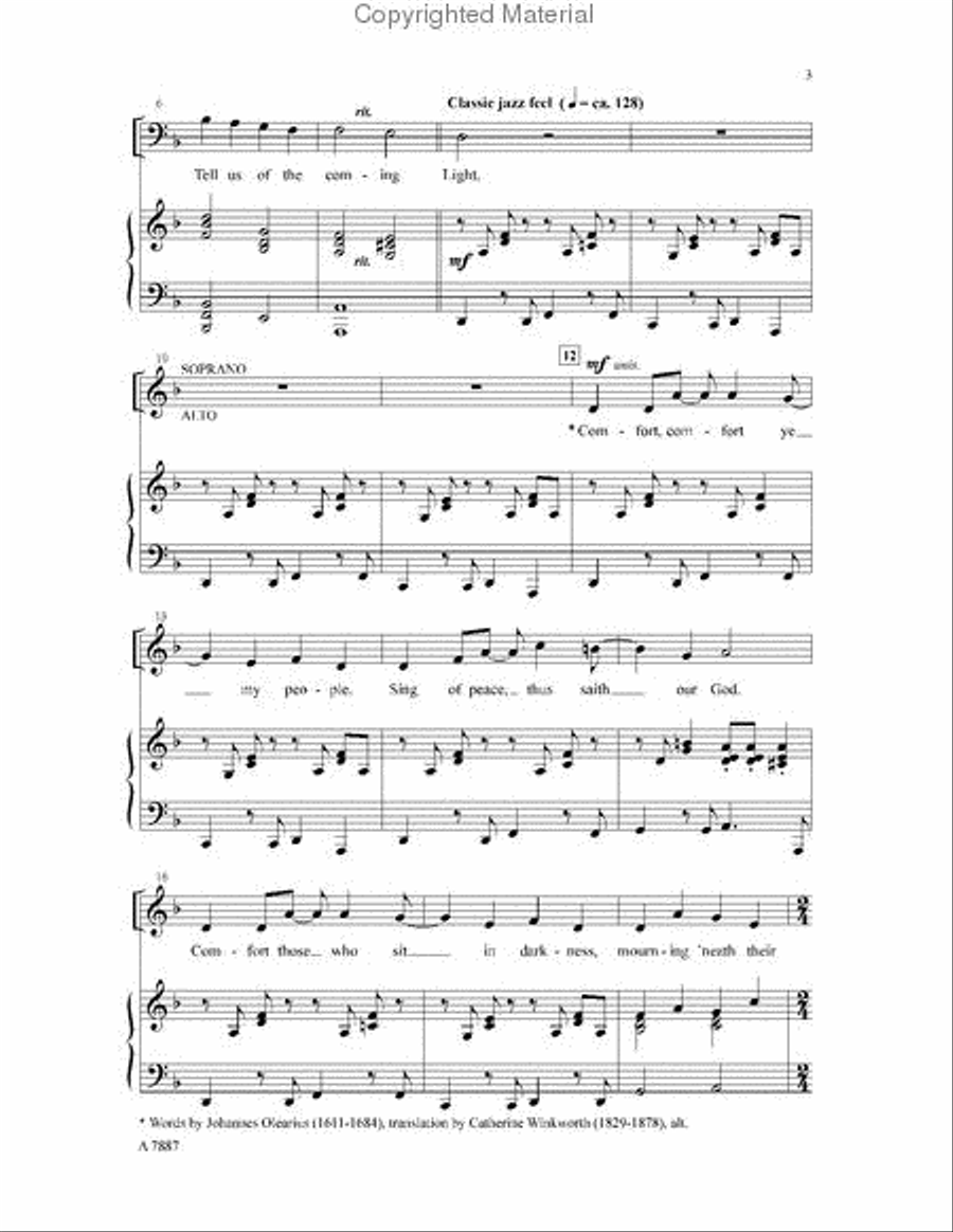 Comfort, Comfort Ye My People 4-Part scores gallery preview page 3