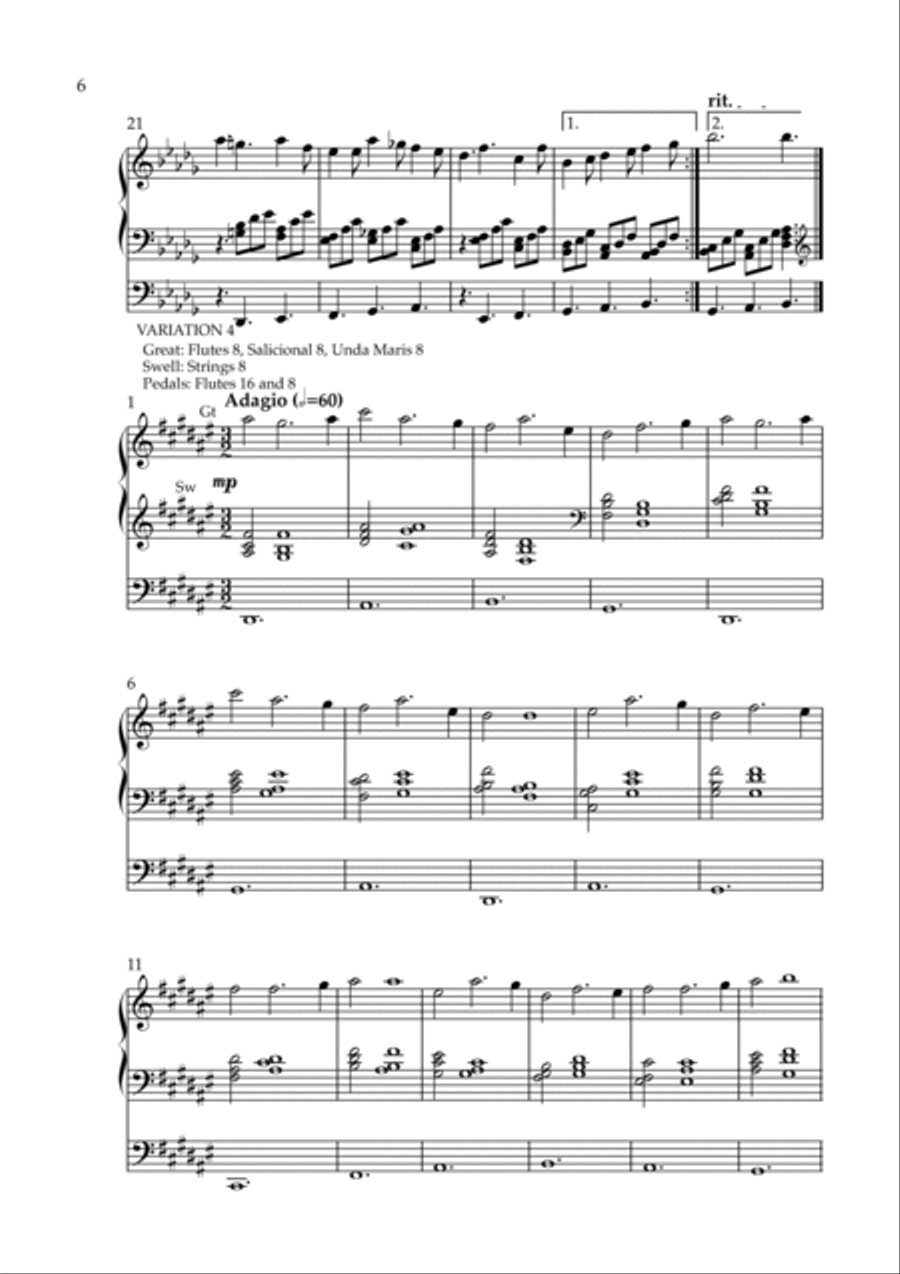 Variations on Ukrainian National Anthem, Op. 226 (Organ Solo) by Vidas Pinkevicius Organ Solo scores gallery preview page 6