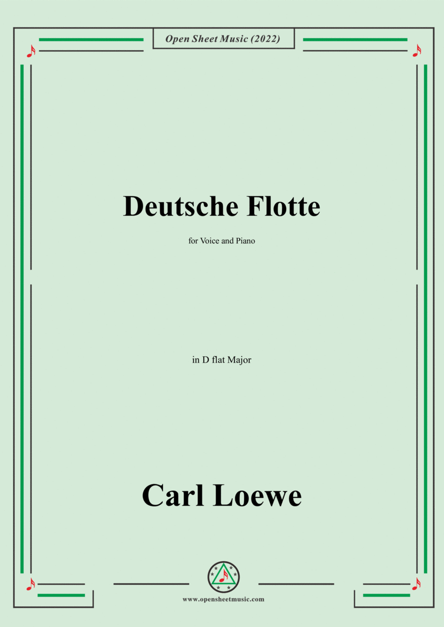 Loewe-Deutsche Flotte,in D flat Major,for Voice and Piano Voice Solo scores gallery preview page 1