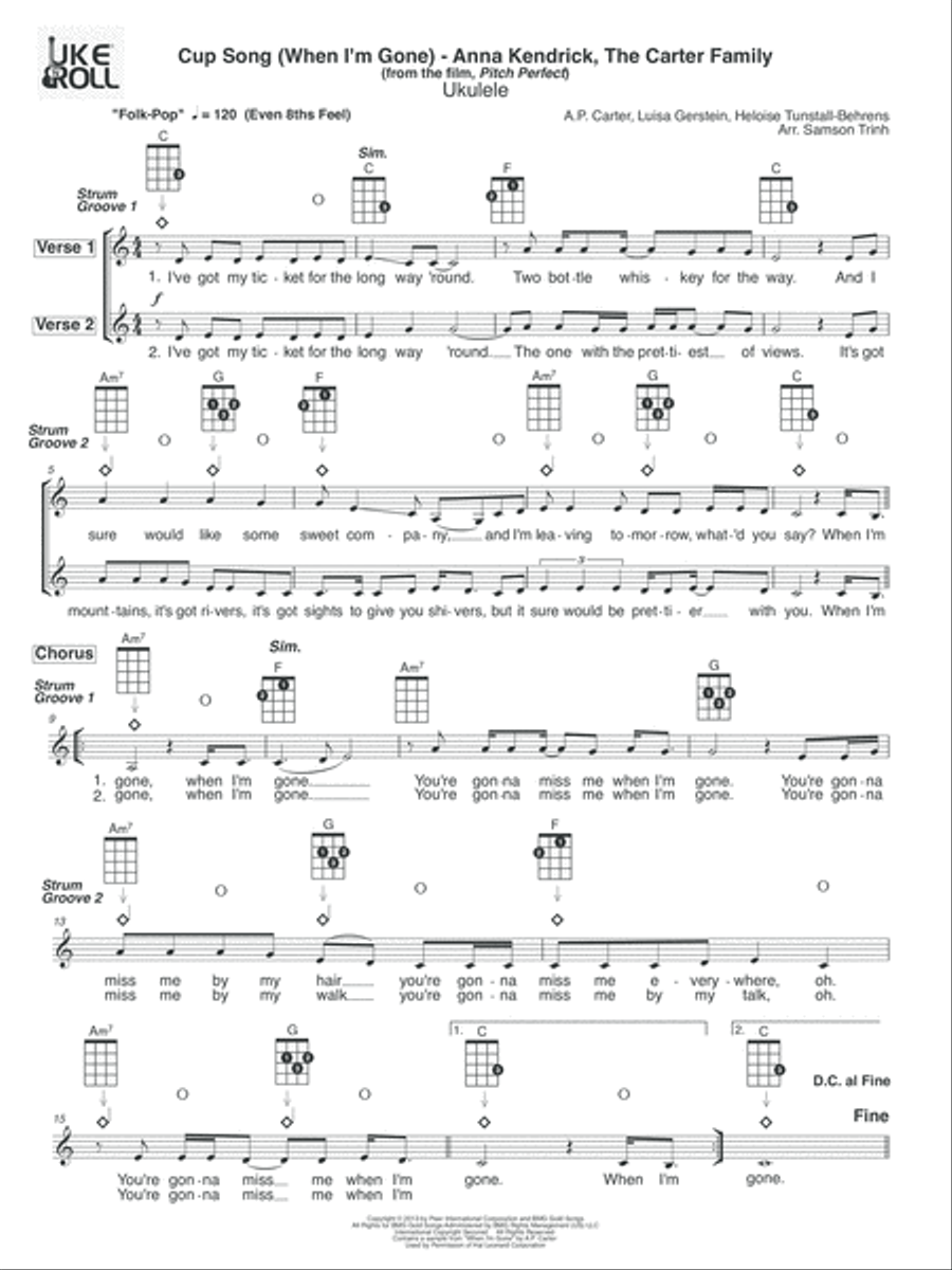 Cups (When I'm Gone) High Voice scores gallery preview page 1