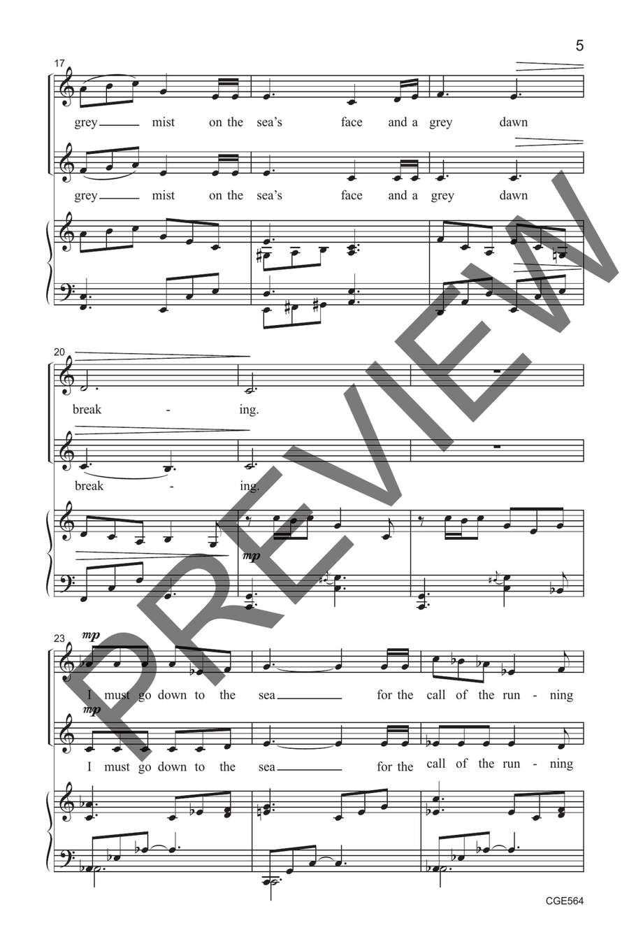 I Must Go Down to the Sea (SSA) SSA scores gallery preview page 6
