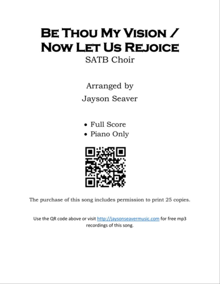 Be Thou My Vision / Now Let Us Rejoice 4-Part scores gallery preview page 1