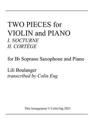 Two Pieces for Violin and Piano