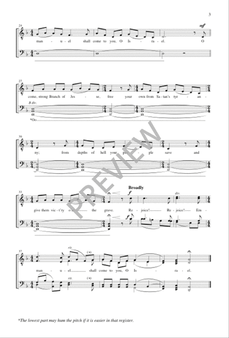 O Come, O Come, Emmanuel TTBB scores gallery preview page 3