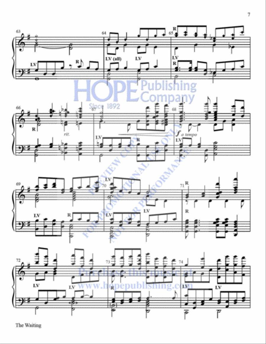 THE WAITING for 3-5 octaves with opt 2 oct. handchimes and perc. 5-Octaves scores gallery preview page 8