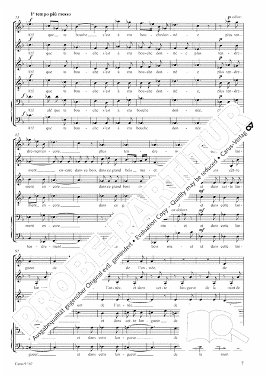 Debussy/ Gottwald: Deux Melodies d'apres des textes de Paul Bourget transcribed for 6 voices Choir scores gallery preview page 8