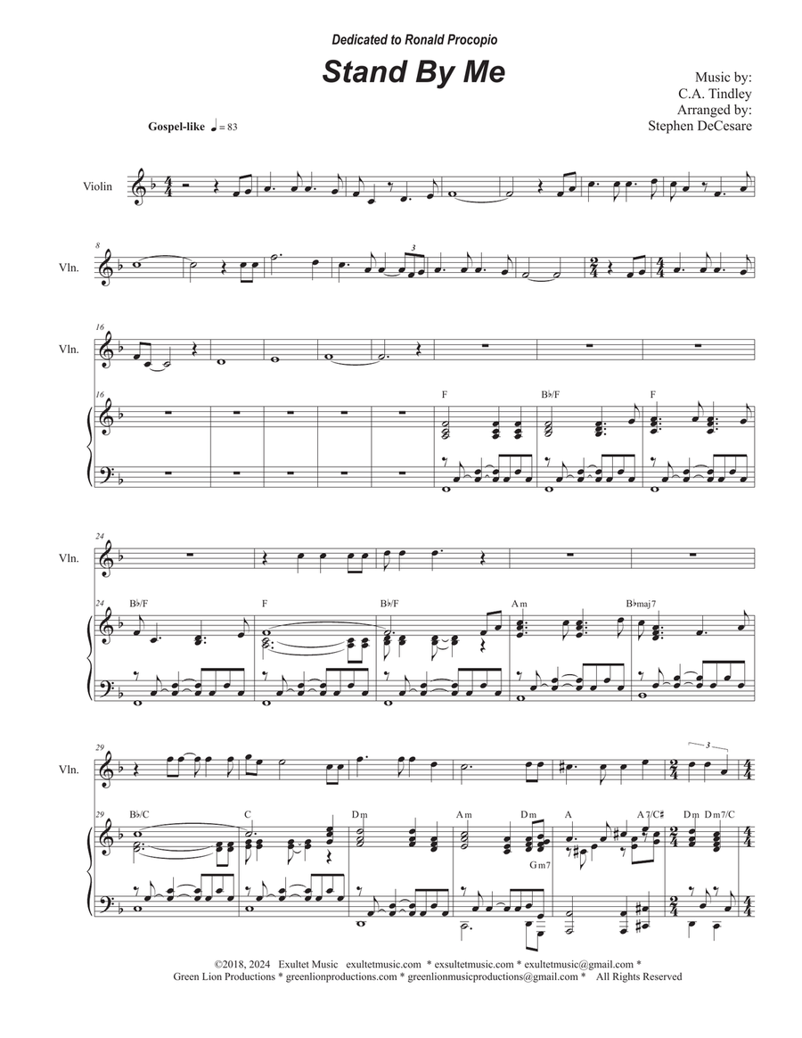 Stand By Me (Violin solo and Piano) Violin Solo scores gallery preview page 1