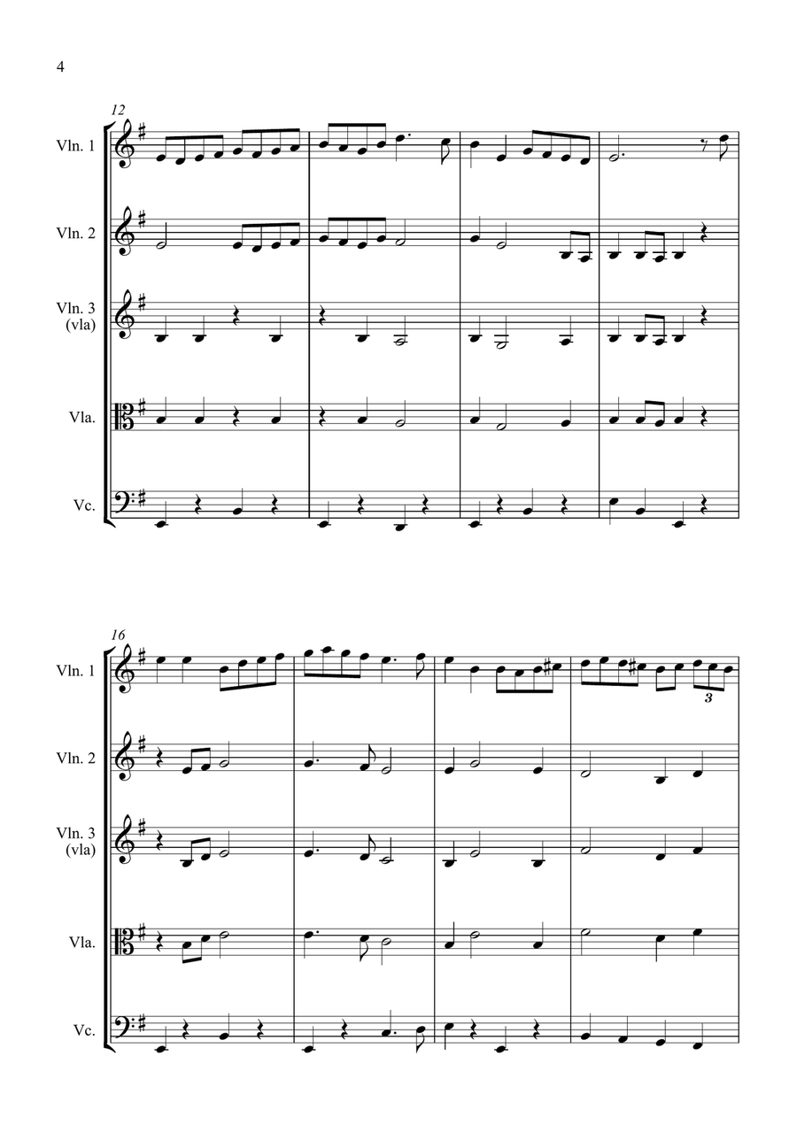 The King of the Fairies - for String Quartet String Quartet scores gallery preview page 4