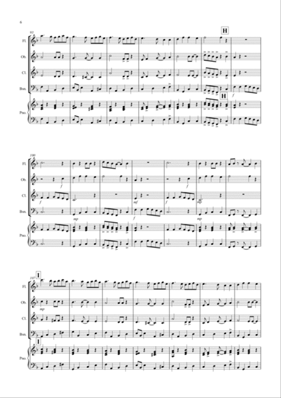 3 Jazzy Christmas Pieces for Wind Quartet Woodwind Quartet scores gallery preview page 6