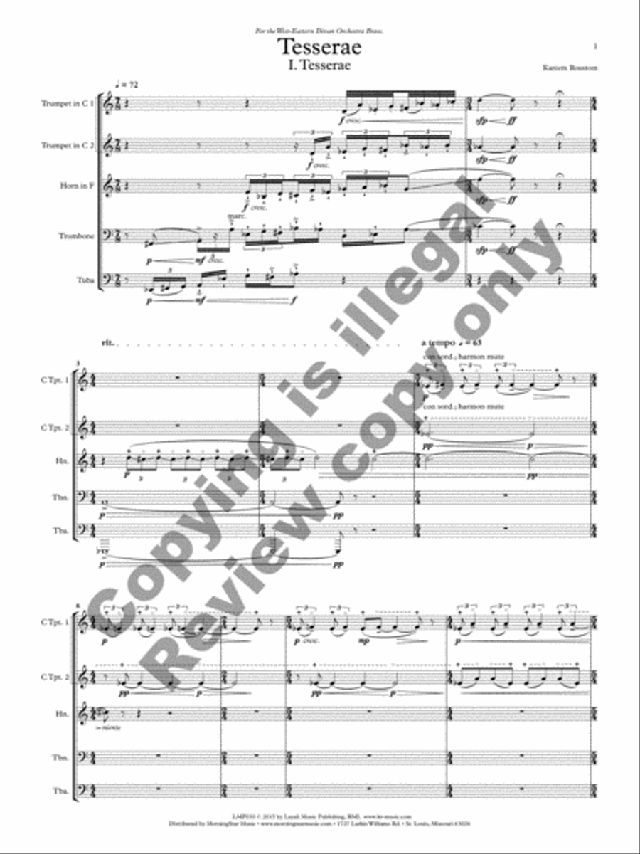 Tesserae Brass Quintet scores gallery preview page 18