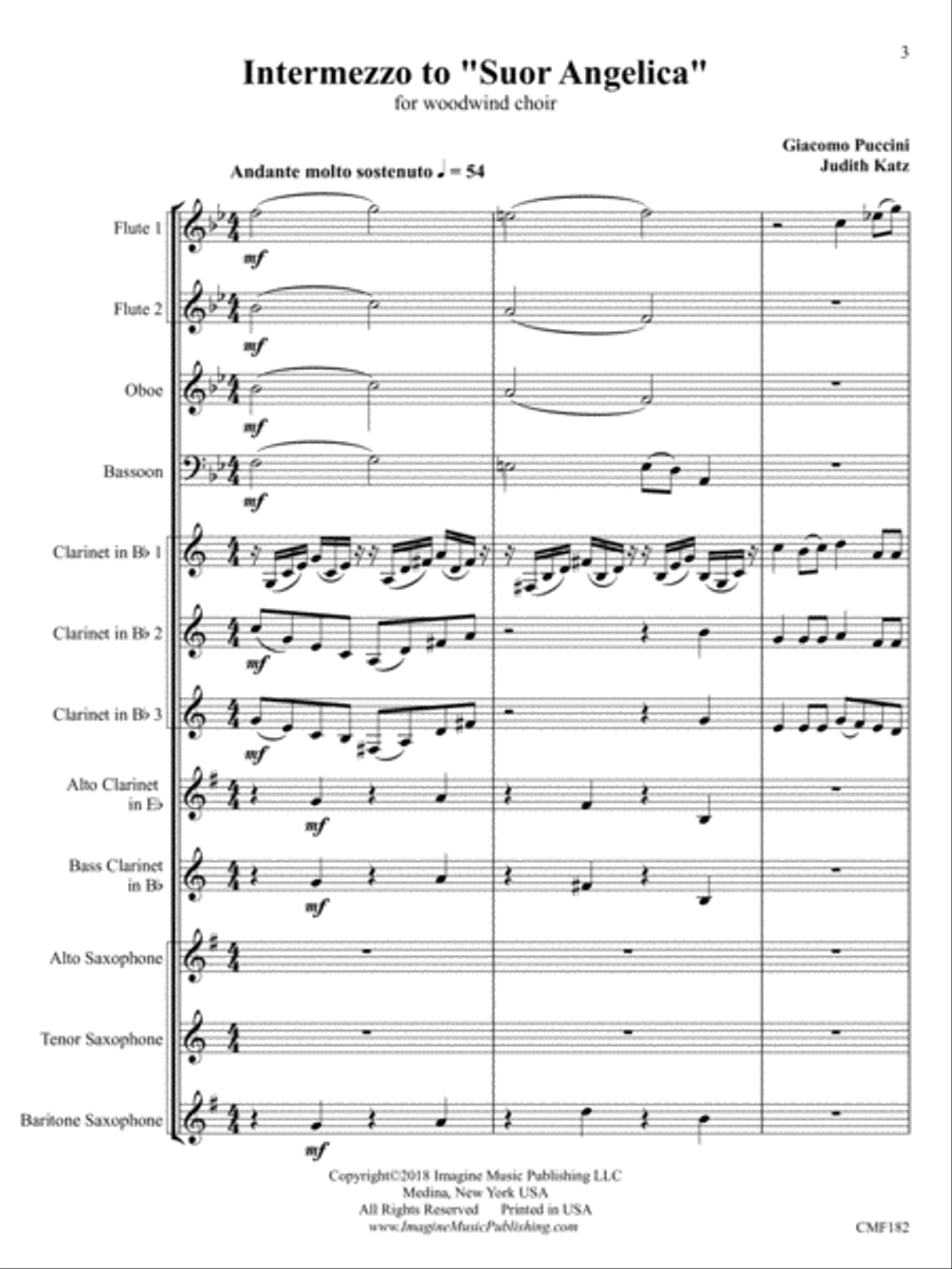 Intermezzo to Suor Angelica Set of Parts scores gallery preview page 3