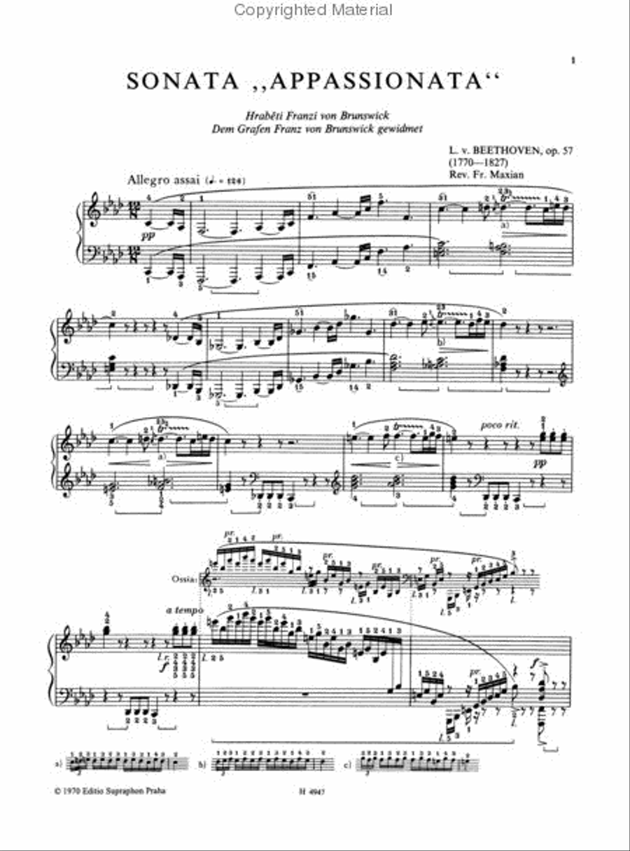 Klaviersonate no. 23 f-Moll, op. 57