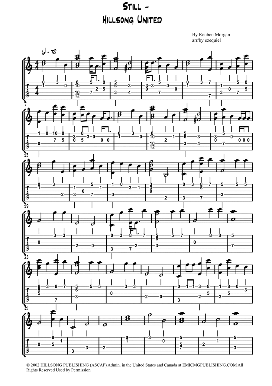 Still Still Guitar Tablature scores gallery preview page 1