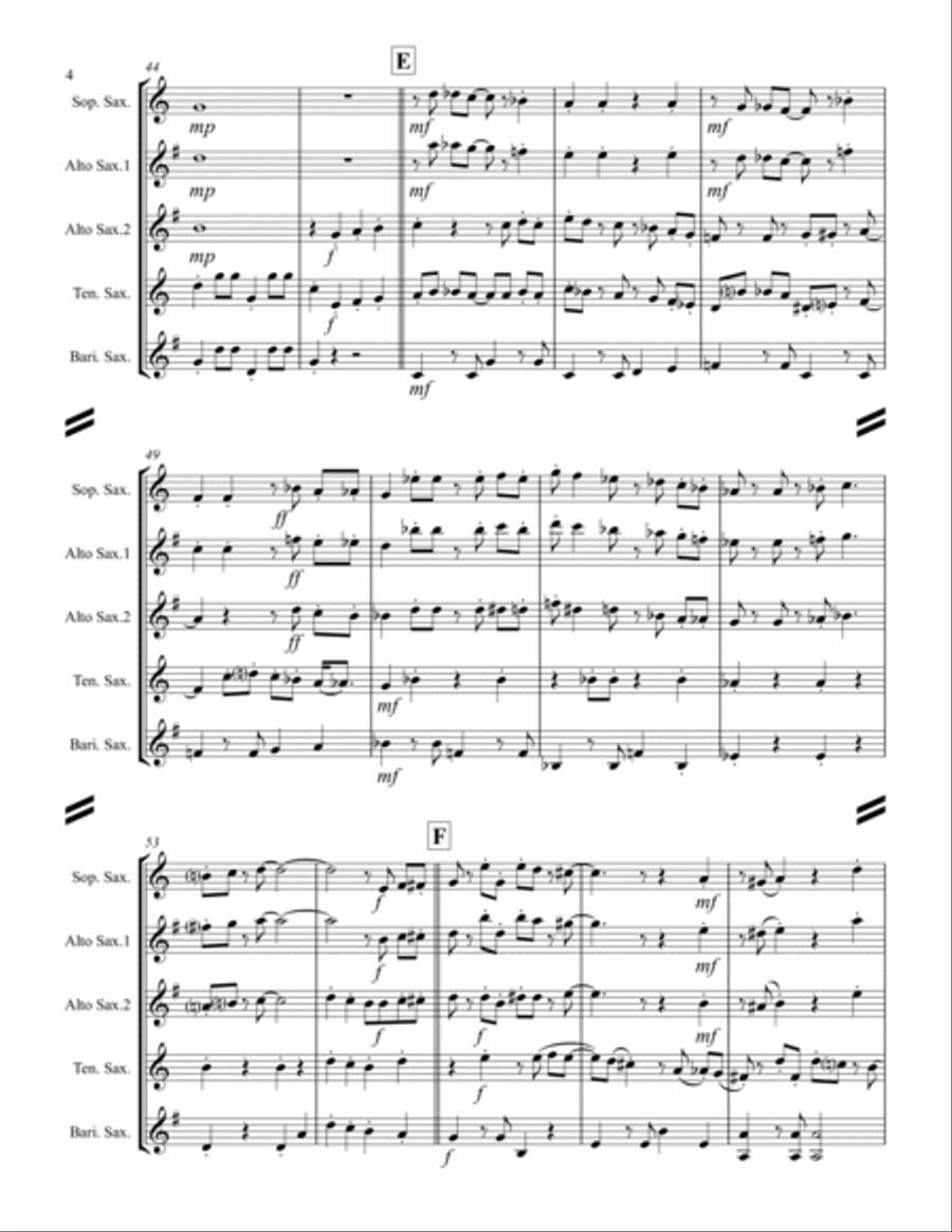 Spanish Flea Saxophone Quartet scores gallery preview page 5