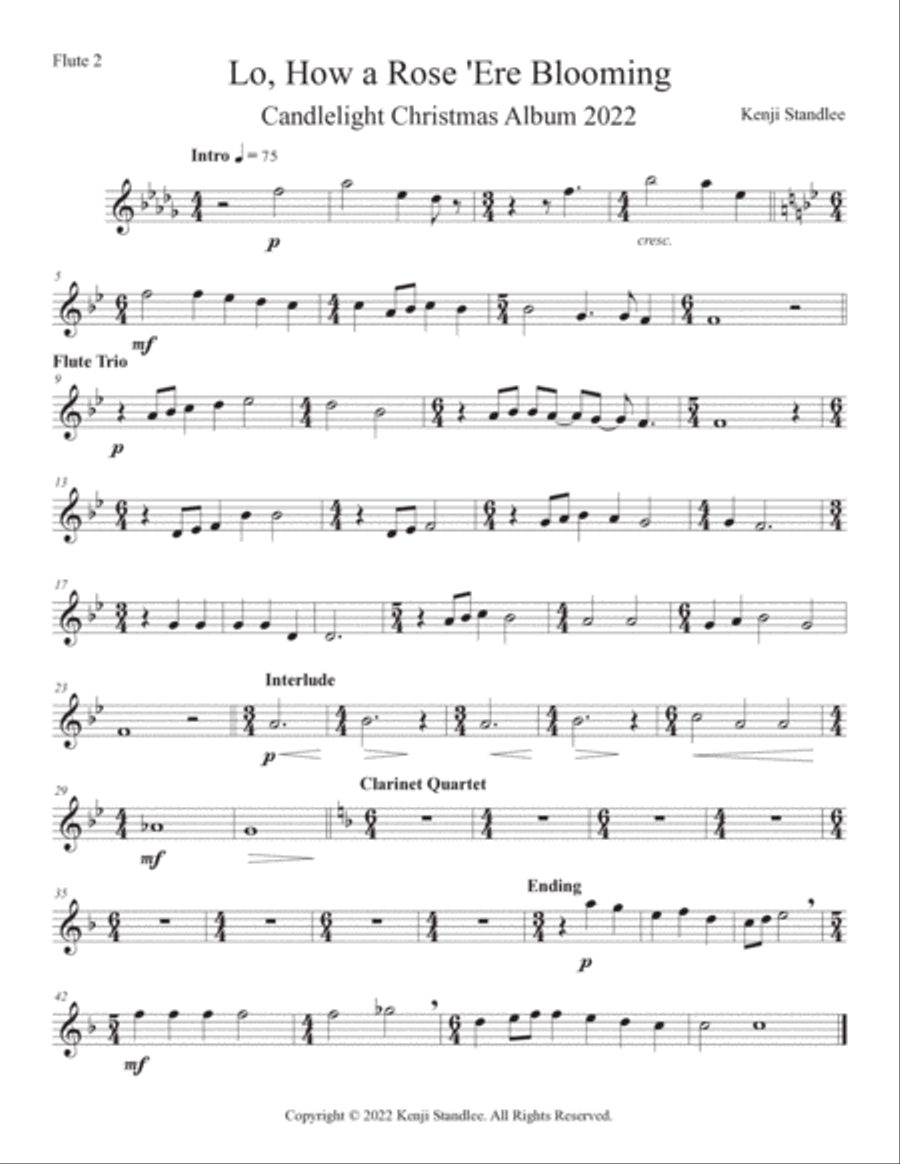 Lo, How a Rose E'er Blooming! Woodwind Ensemble scores gallery preview page 5
