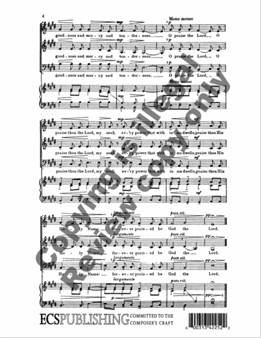 O Praise the Lord, My Soul 3-Part scores gallery preview page 6