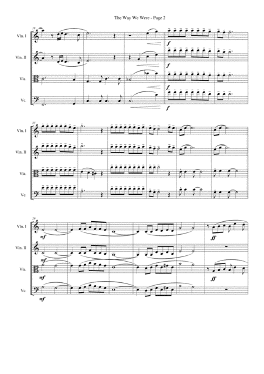 The Way We Were String Quartet scores gallery preview page 2