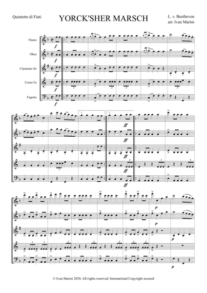 YORCKSCHER MARSCH by L. v. Beethoven - for Woodwind Quintet image number null