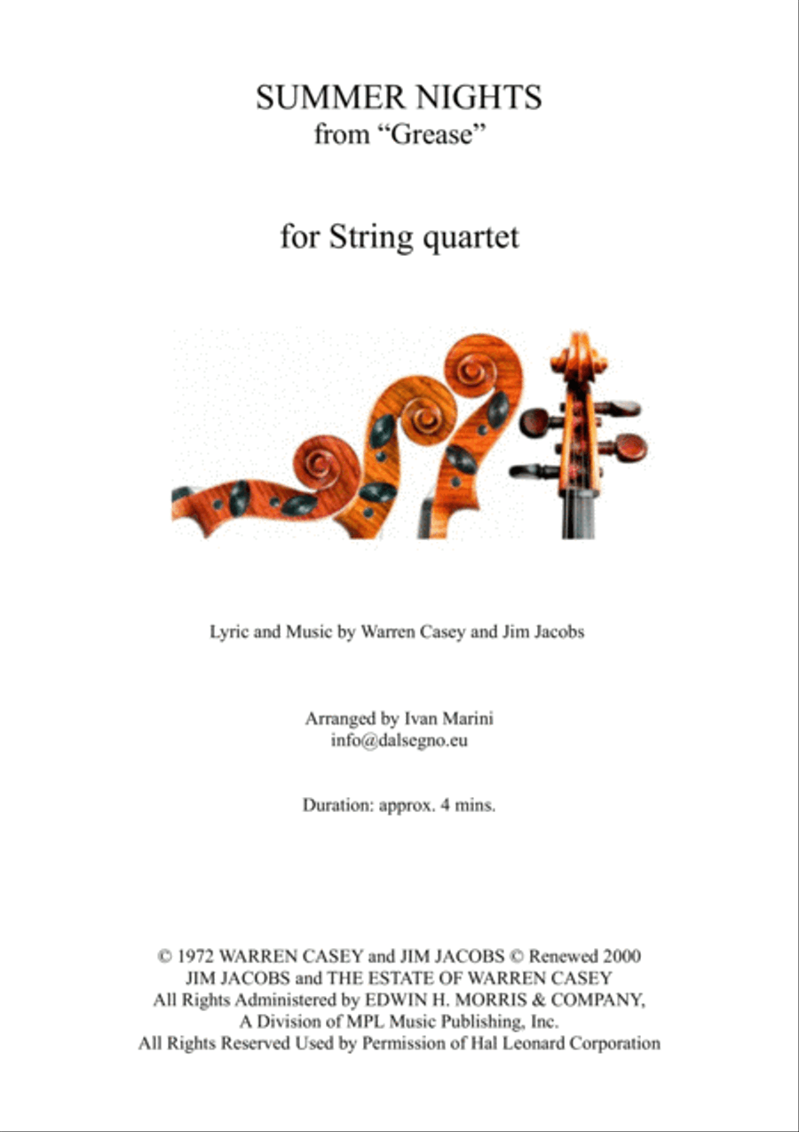 Summer Nights String Quartet scores gallery preview page 1