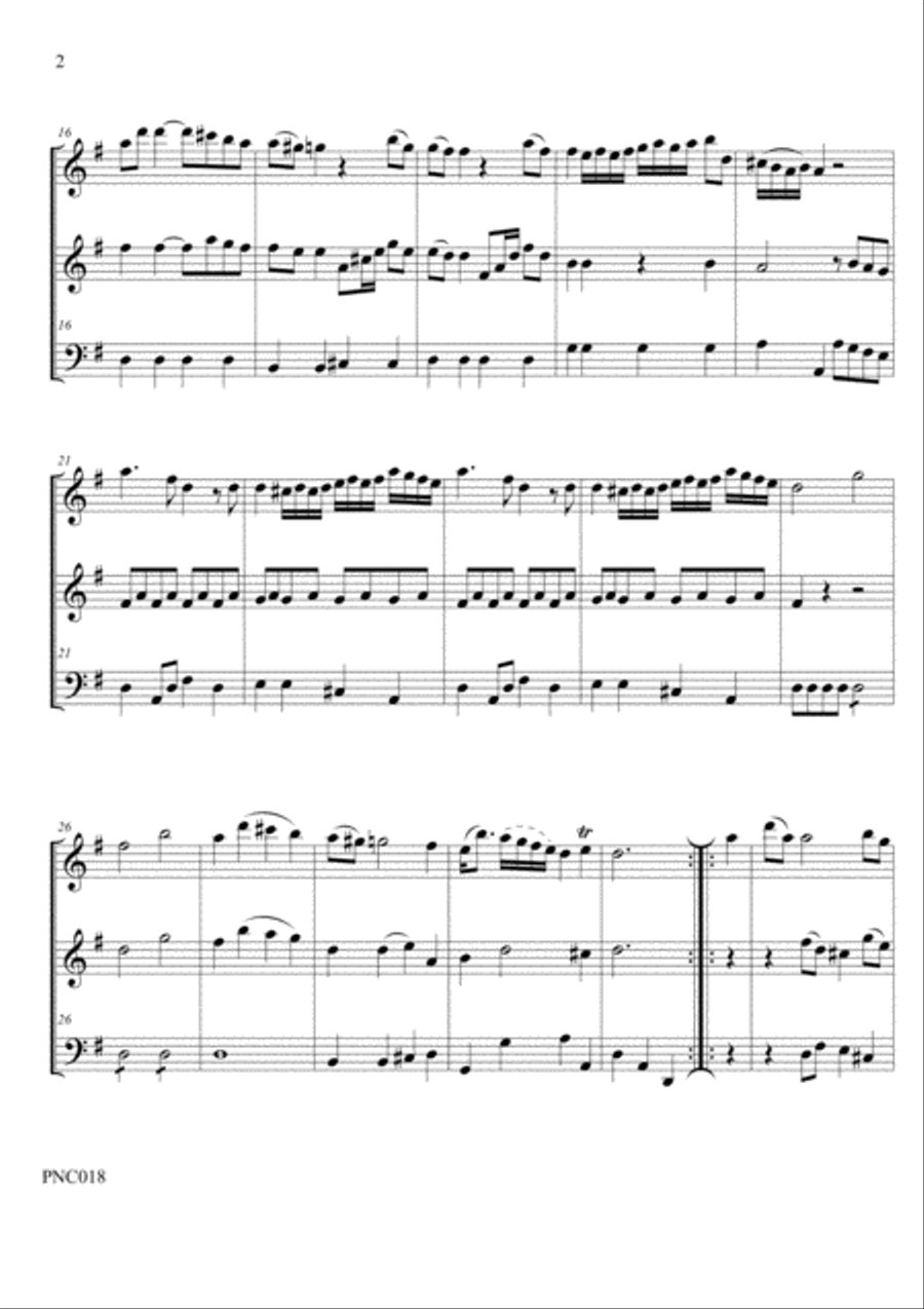 C.F. ABEL TRIO No. 1 in G WK 98 for 2 flutes & cello Small Ensemble scores gallery preview page 4