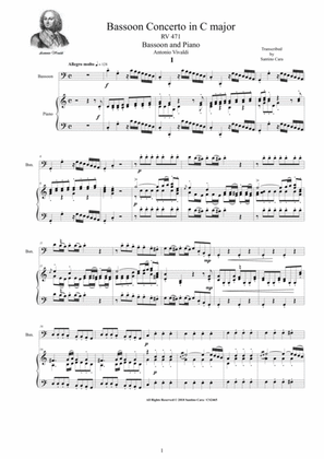 Vivaldi - Bassoon Concerto in C major RV471 for Bassoon and Piano