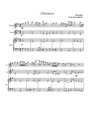 Intermezzo from "Cavalleria Rusticana" . Flute, oboe and piano