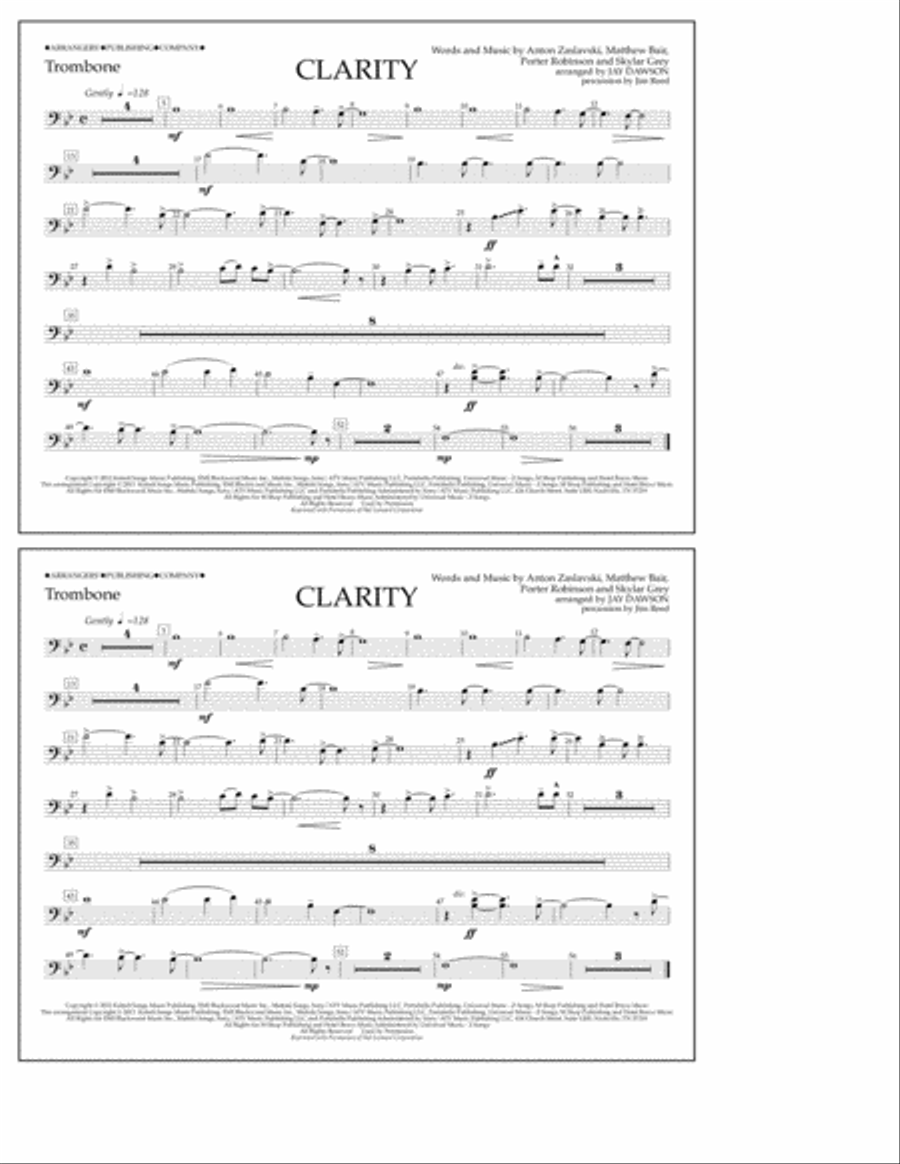 Clarity - Trombone Marching Band scores gallery preview page 1