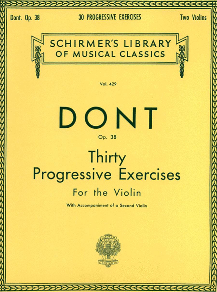 30 Progressive Exercises, Op. 38 by Jakob Dont Violin - Sheet Music