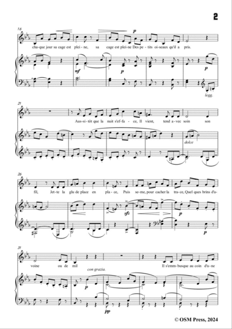 Paladilhe-L'oiseleur amour,from 'Deux chansons de Guy de Maupassant',in E flat Major Voice scores gallery preview page 3