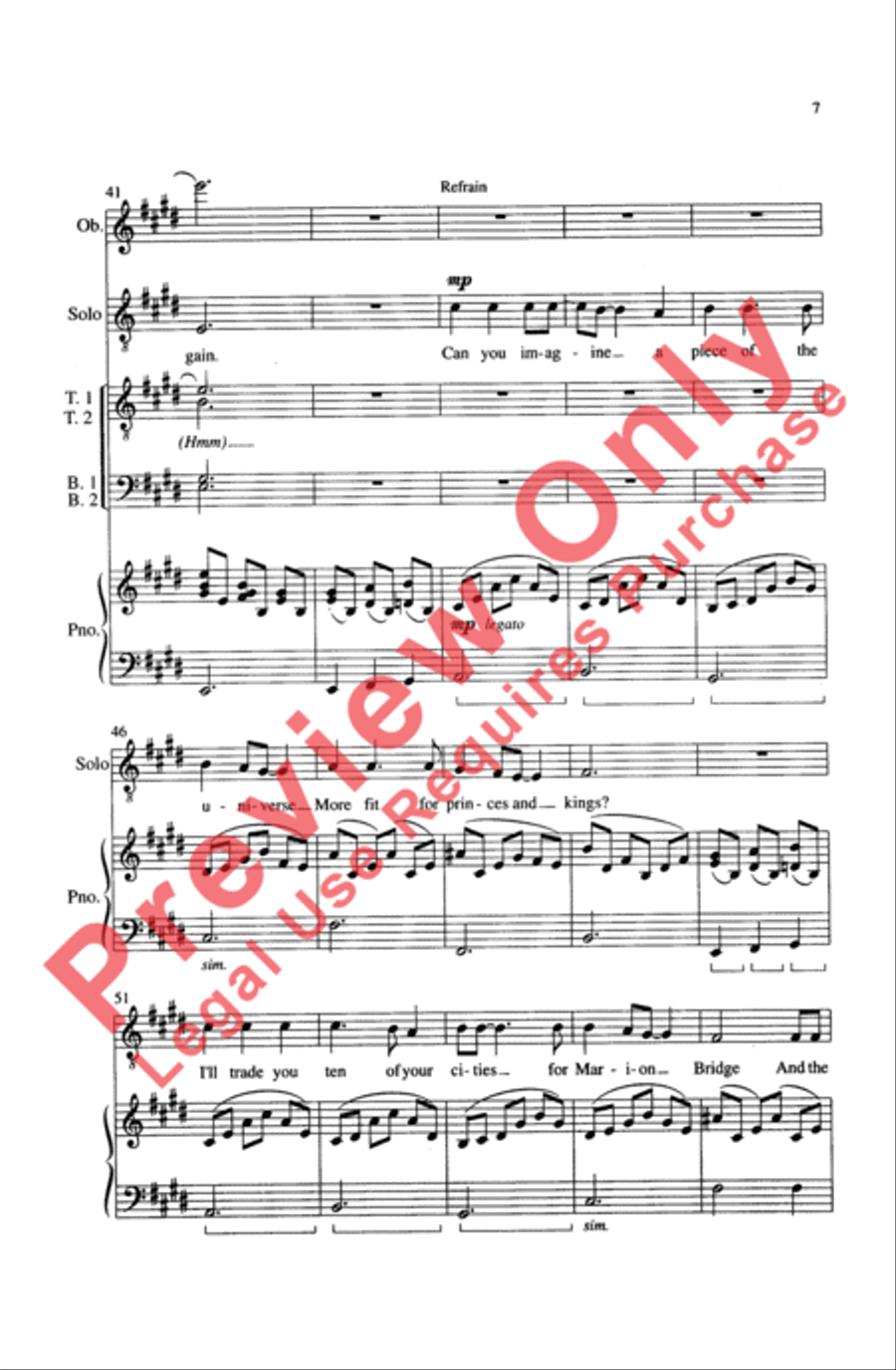 Song for the Mira Men's Choir scores gallery preview page 7