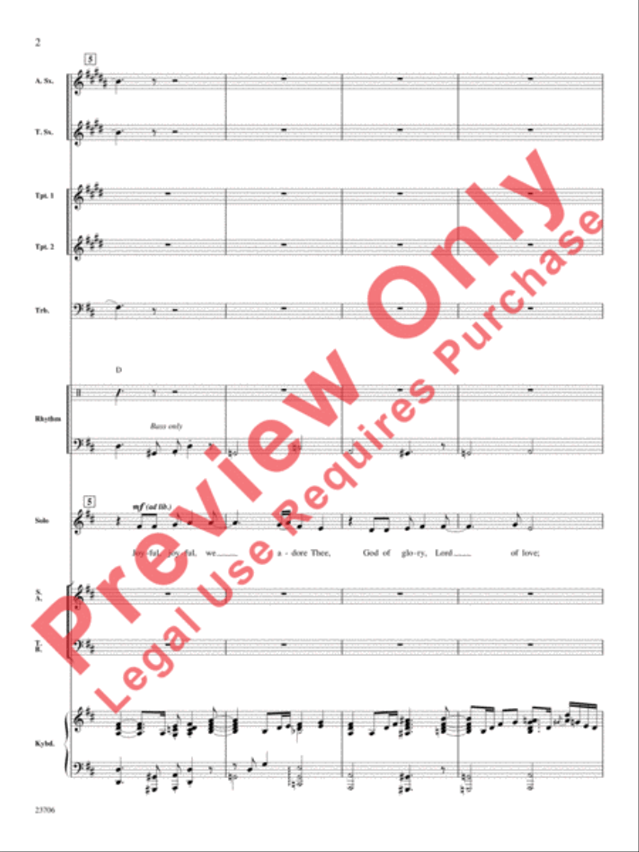 Joyful, Joyful, We Adore Thee Choir scores gallery preview page 3