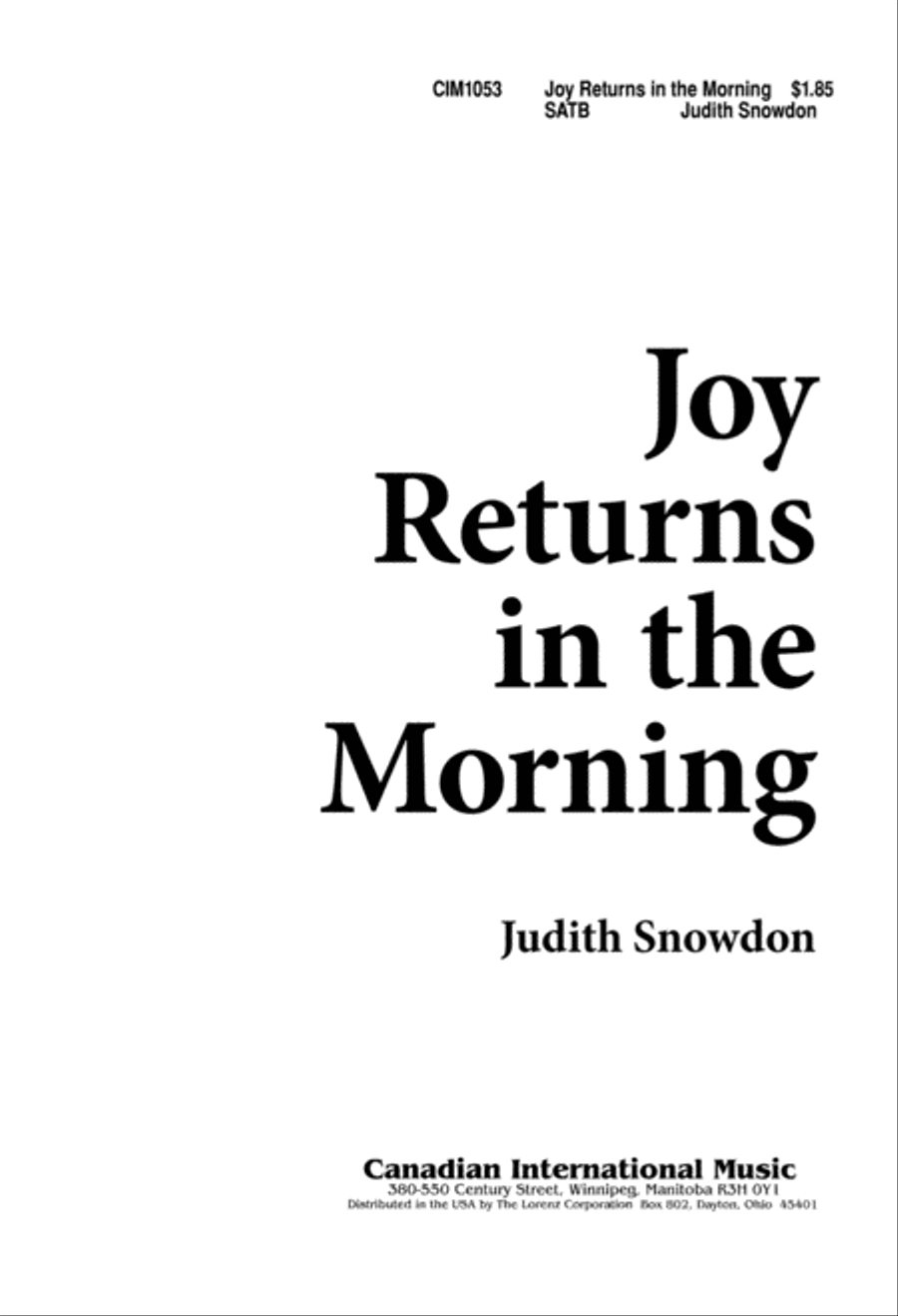 Joy Returns in the Morning 4-Part scores gallery preview page 2