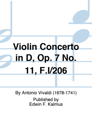 Violin Concerto in D, Op. 7 No. 11, F.I/206