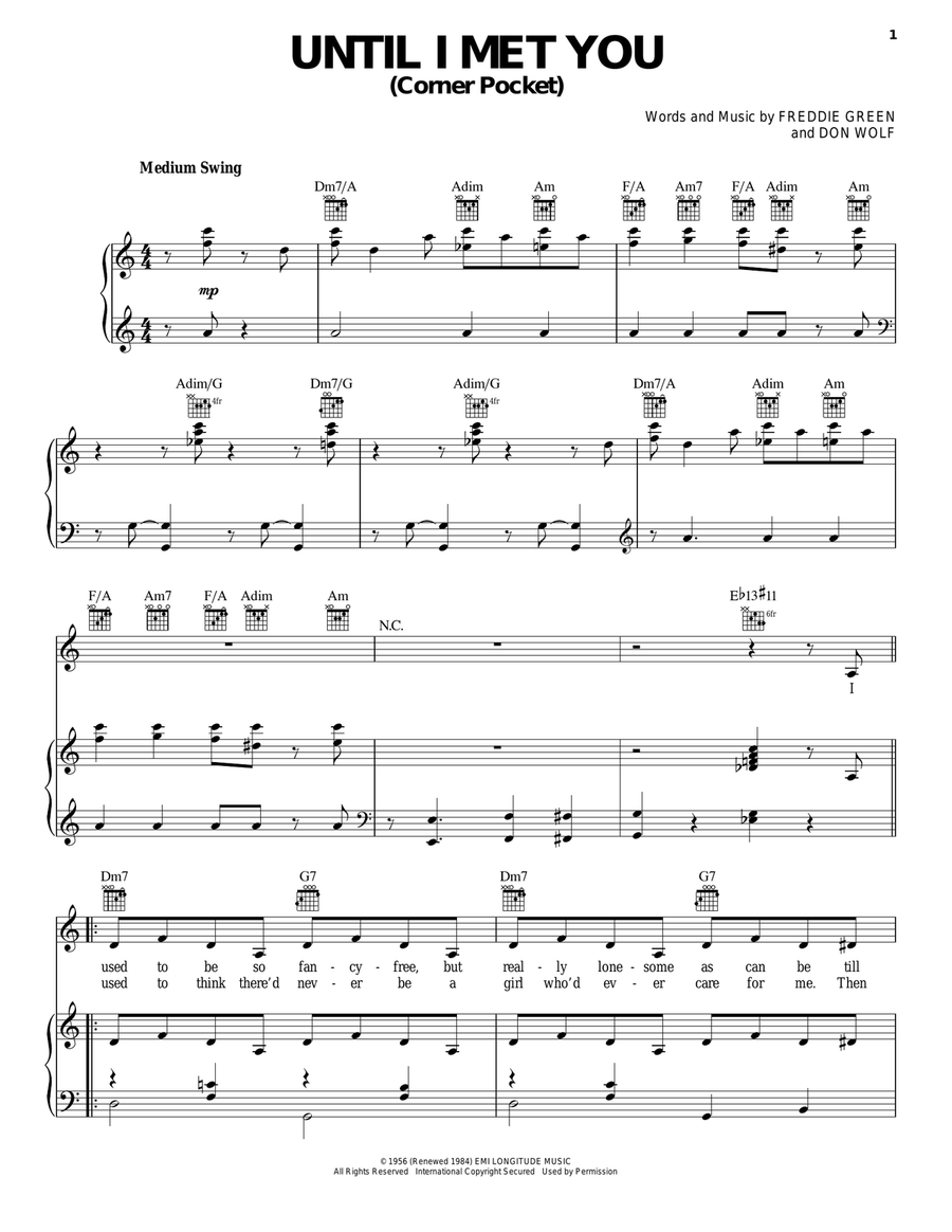 Until I Met You (Corner Pocket) Guitar scores gallery preview page 1