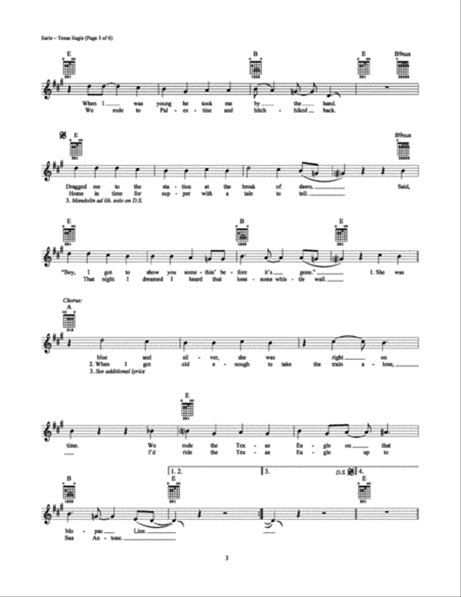 Texas Eagle Electric Guitar scores gallery preview page 3