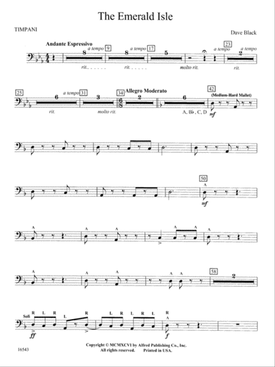 The Emerald Isle: Timpani Concert Band scores gallery preview page 1