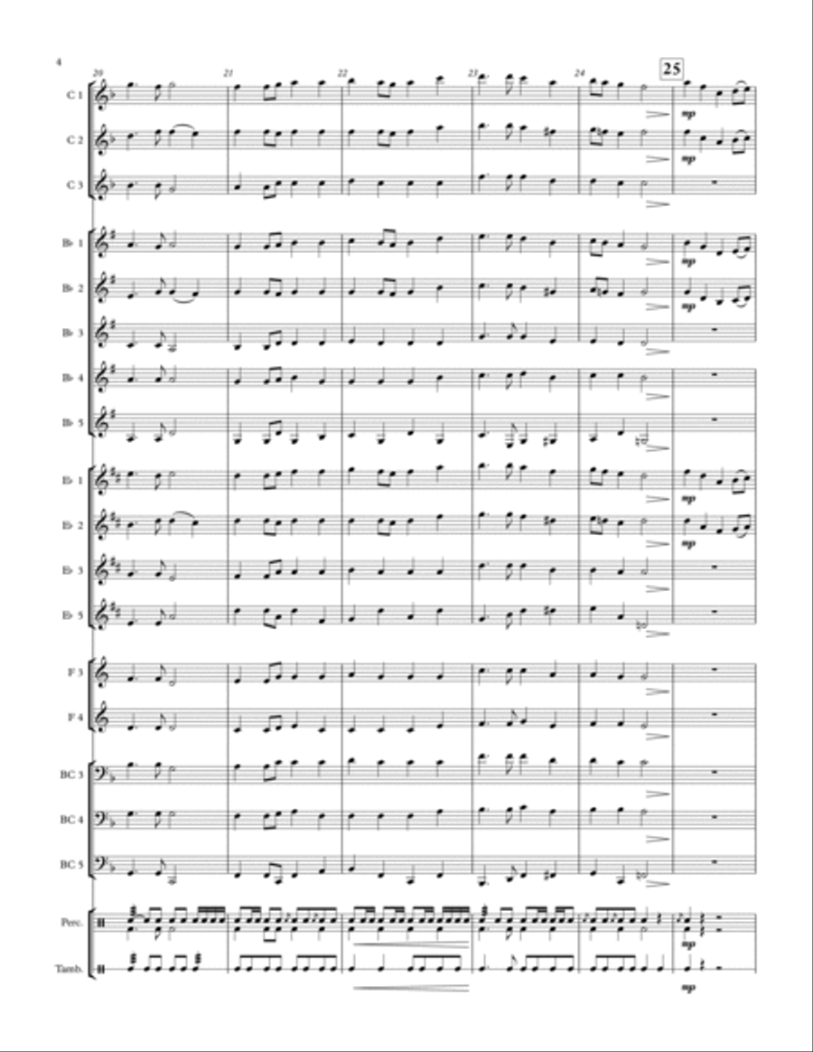 Regal Rondo - for adaptable quintet Concert Band scores gallery preview page 4