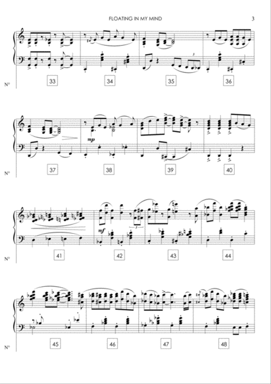 Floating in my mind Piano Solo scores gallery preview page 3