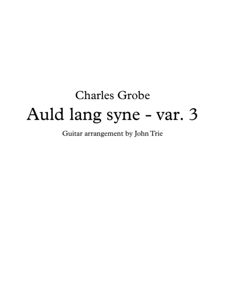 Auld Lang Syne - Variation 3 - tab image number null