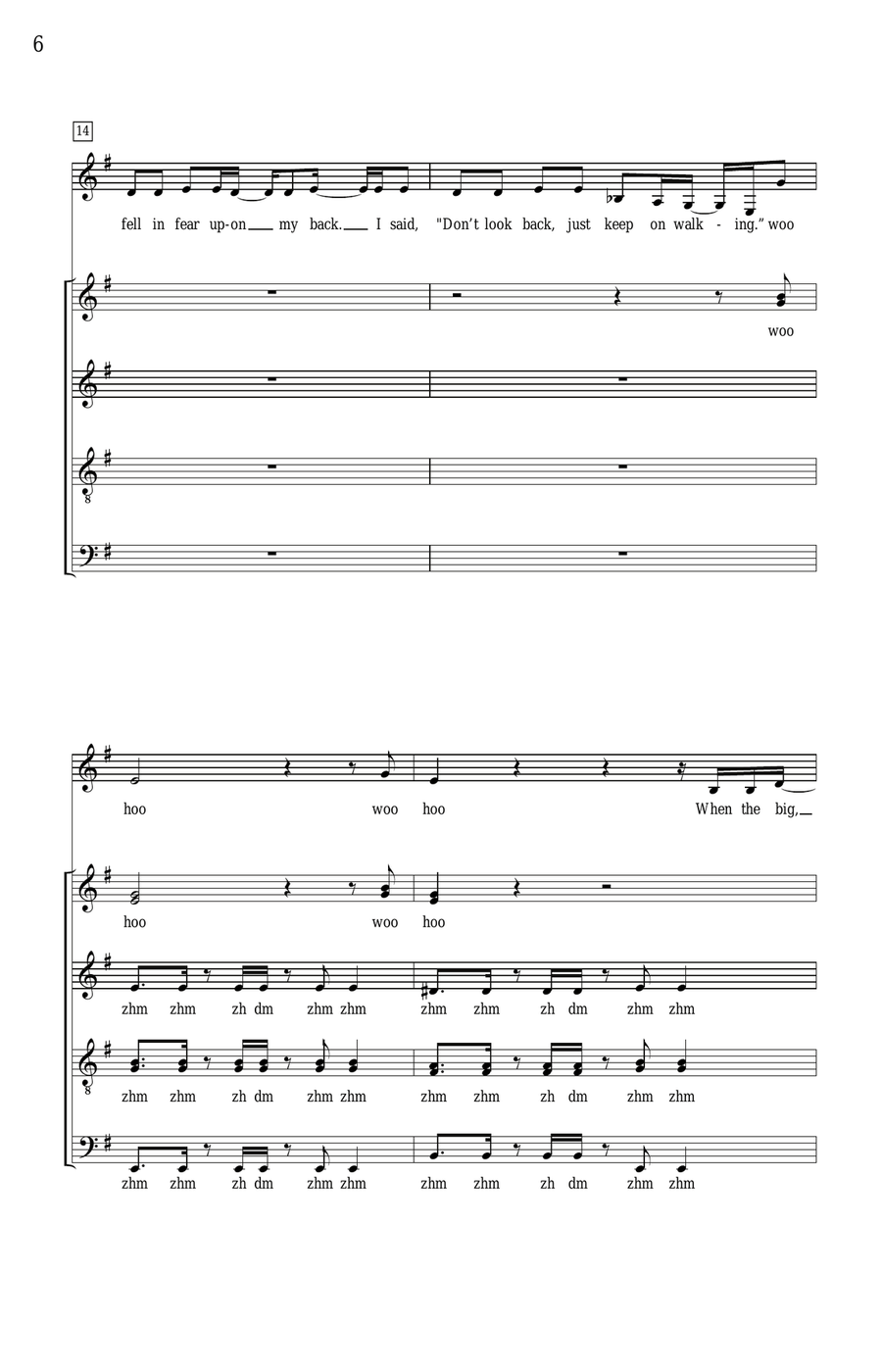 Black Horse And The Cherry Tree 4-Part scores gallery preview page 4