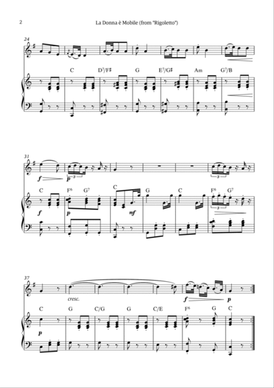 La Donna è Mobile Chamber Music scores gallery preview page 2