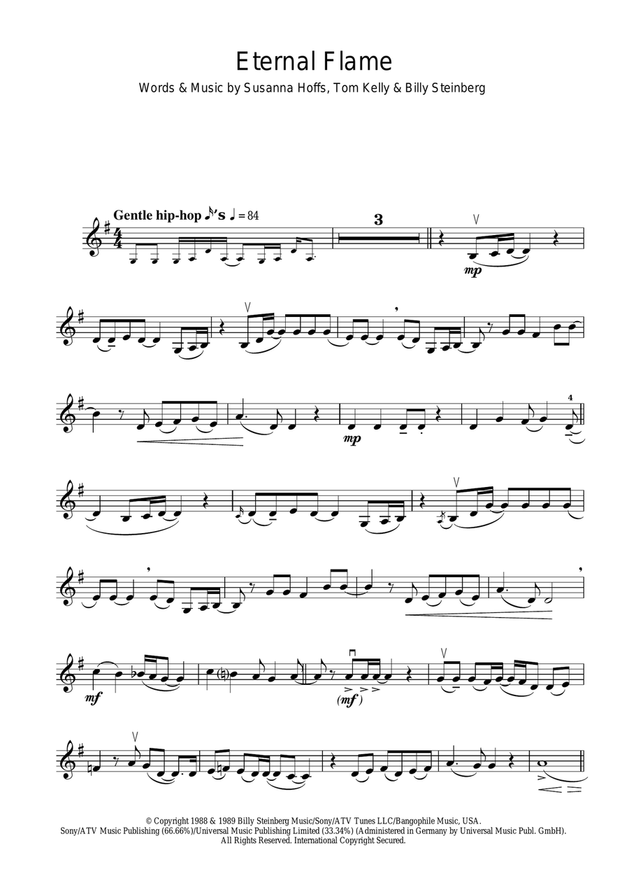 Eternal Flame Violin Solo scores gallery preview page 1