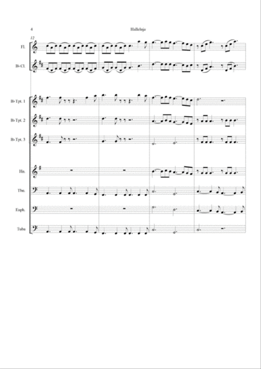 Hallelujah Concert Band scores gallery preview page 4