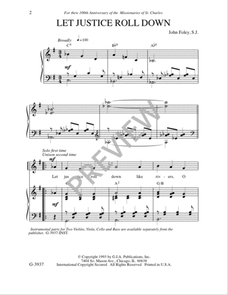 Let Justice Roll Down 4-Part scores gallery preview page 3
