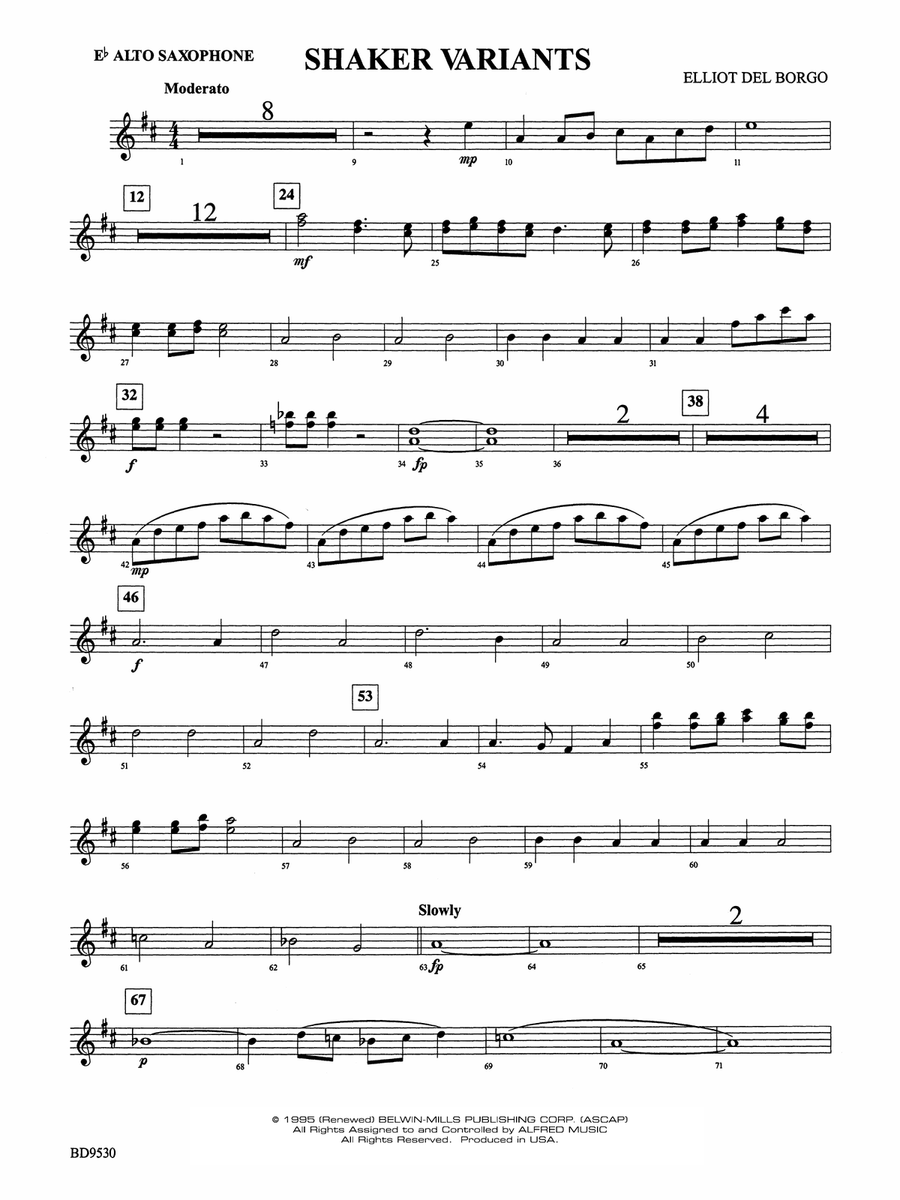 Shaker Variants: E-flat Alto Saxophone