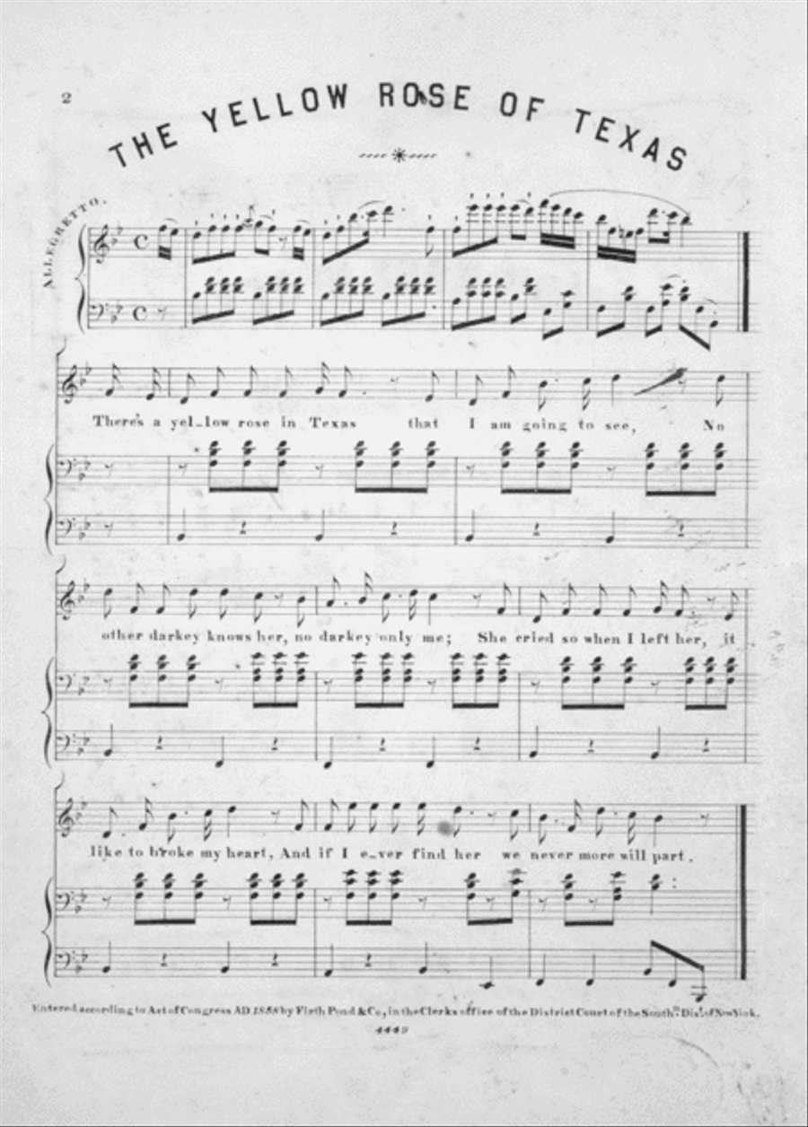 The Yellow Rose of Texas. Song & Chorus Choir scores gallery preview page 2