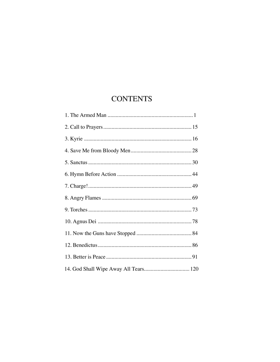 The Armed Man: A Mass For Peace 4-Part scores gallery preview page 1