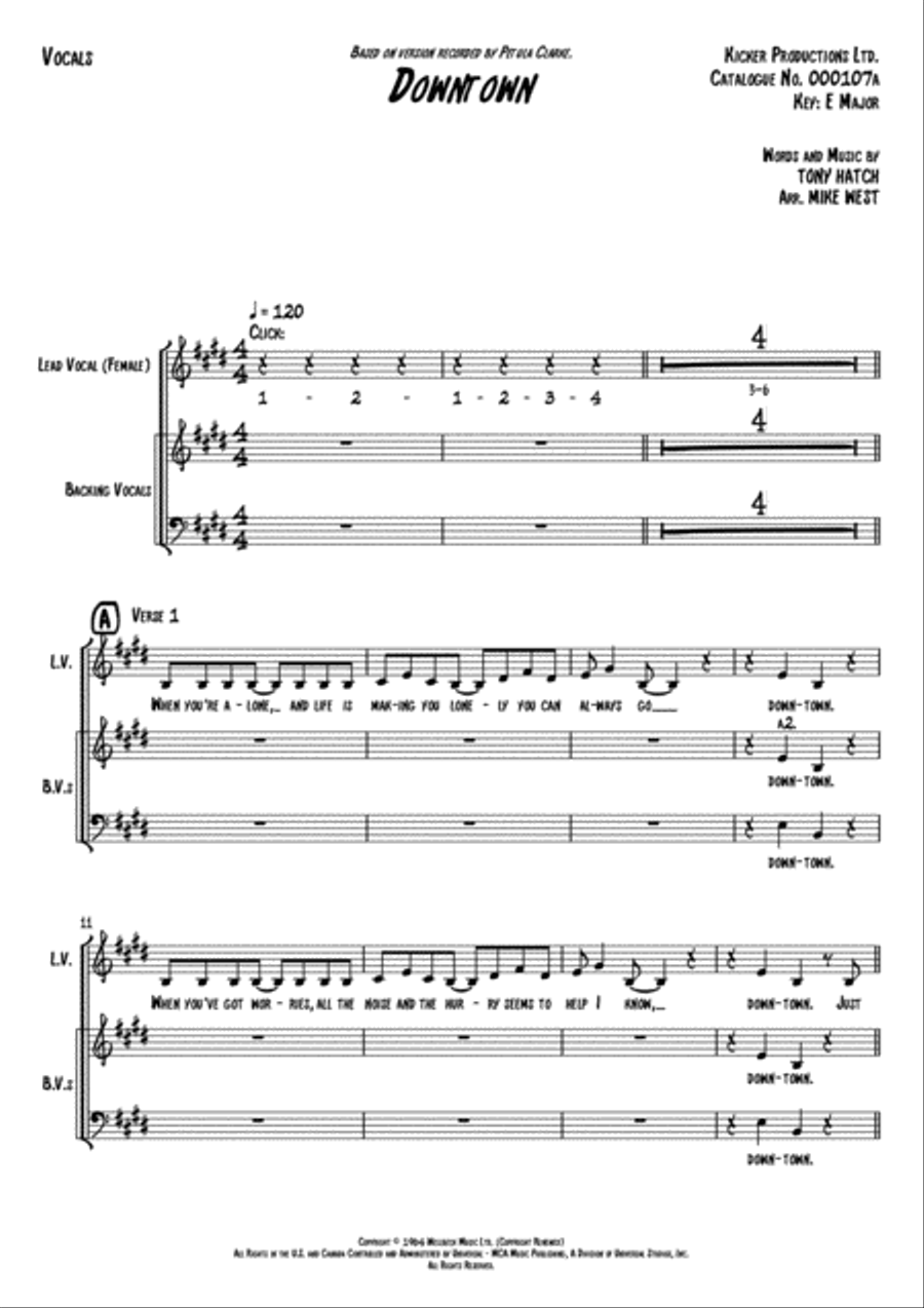 Downtown Downtown Voice Solo scores gallery preview page 2