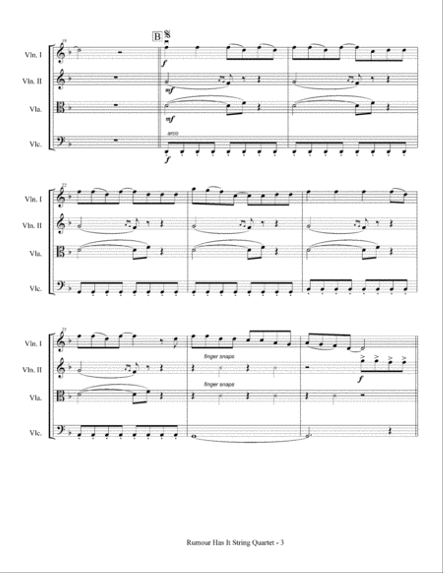 Rumour Has It Rumour Has It String Quartet scores gallery preview page 4