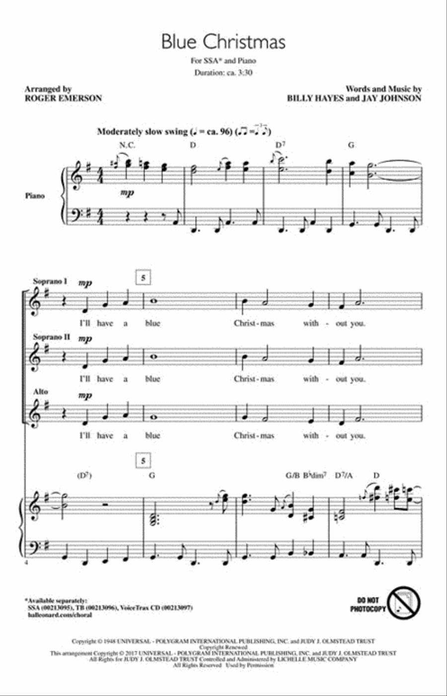 Blue Christmas Choir scores gallery preview page 2